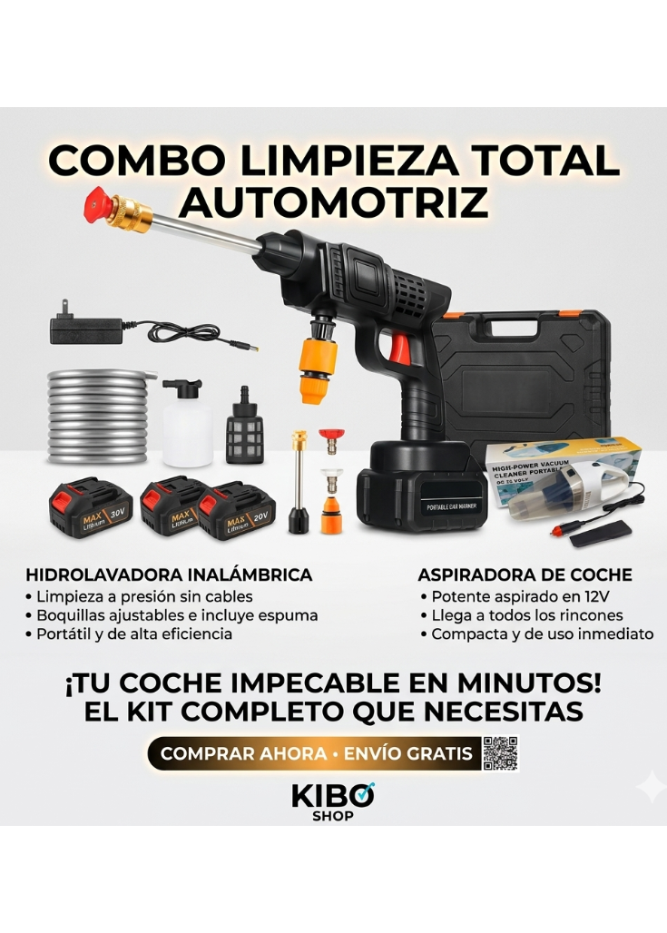 HIDROLAVADORA MAS ASPIRADORA DE CARRO 12V