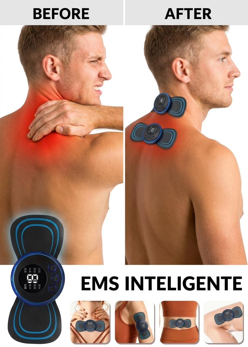 MASAJEADOR INHALAMBRICO EMS GOLDENMIX