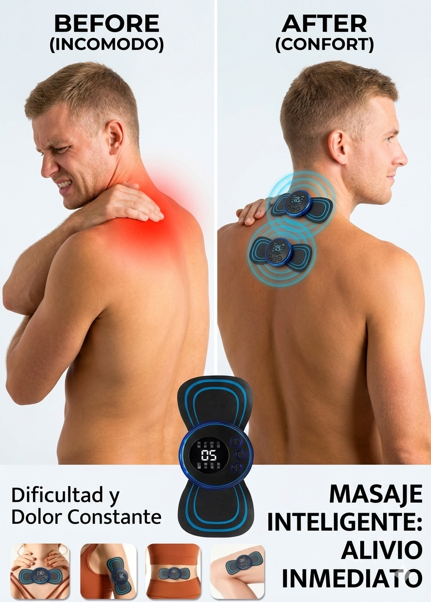 MASAJEADOR INHALAMBRICO EMS GOLDENMIX