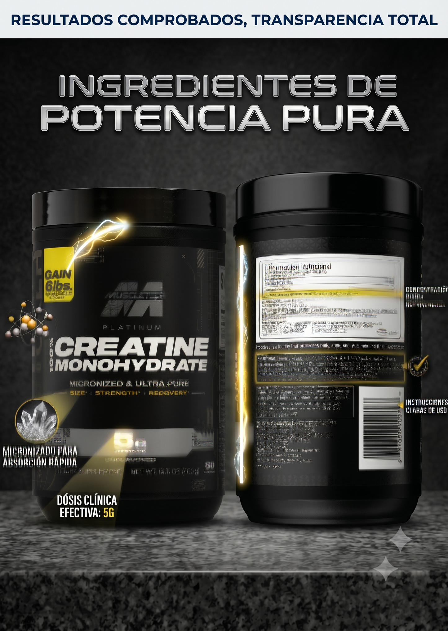 CREATINA PLATINUM MUSCLETECH 400G